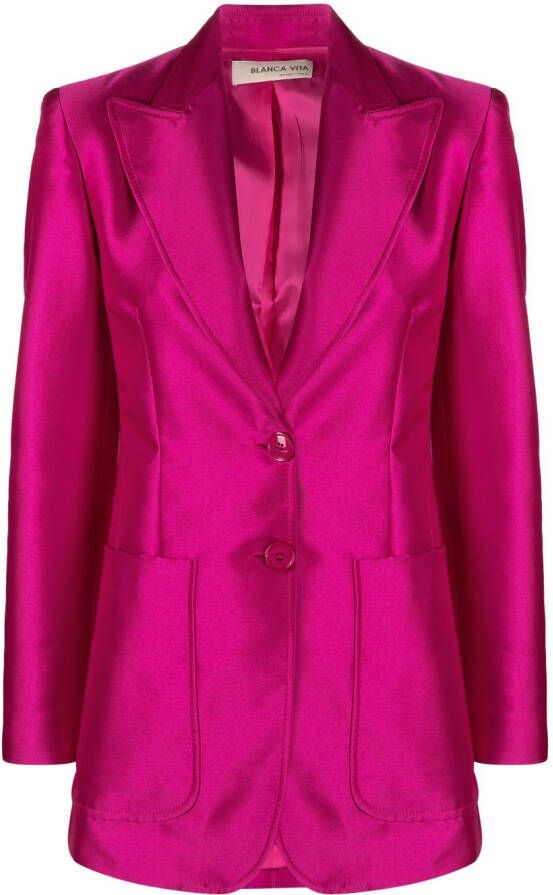 Blanca Vita Blazer met enkele rij knopen Roze