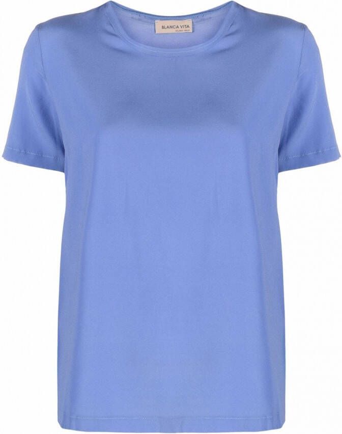 Blanca Vita T-shirt van zijdemix Blauw