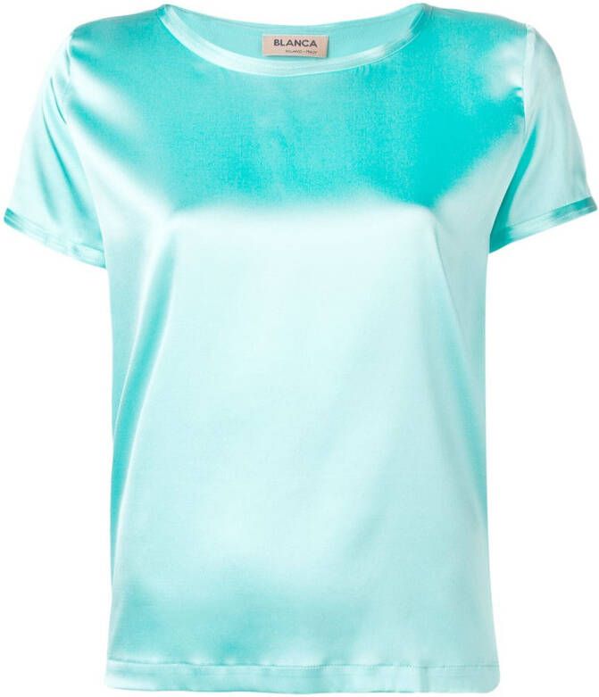 Blanca Vita Top van satijn Blauw