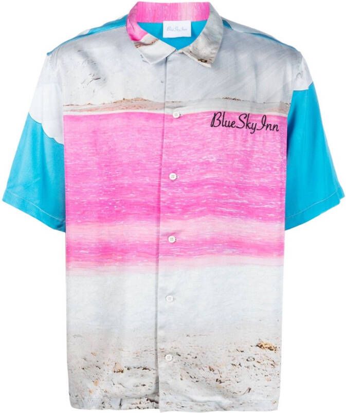 BLUE SKY INN Overhemd met abstract patroon Blauw
