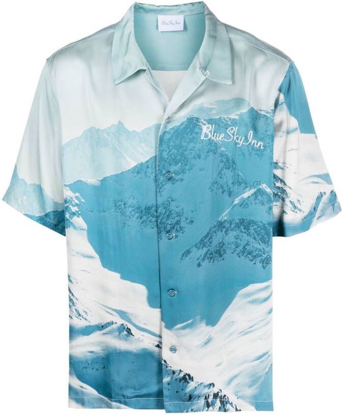 BLUE SKY INN Overhemd met abstracte print Blauw