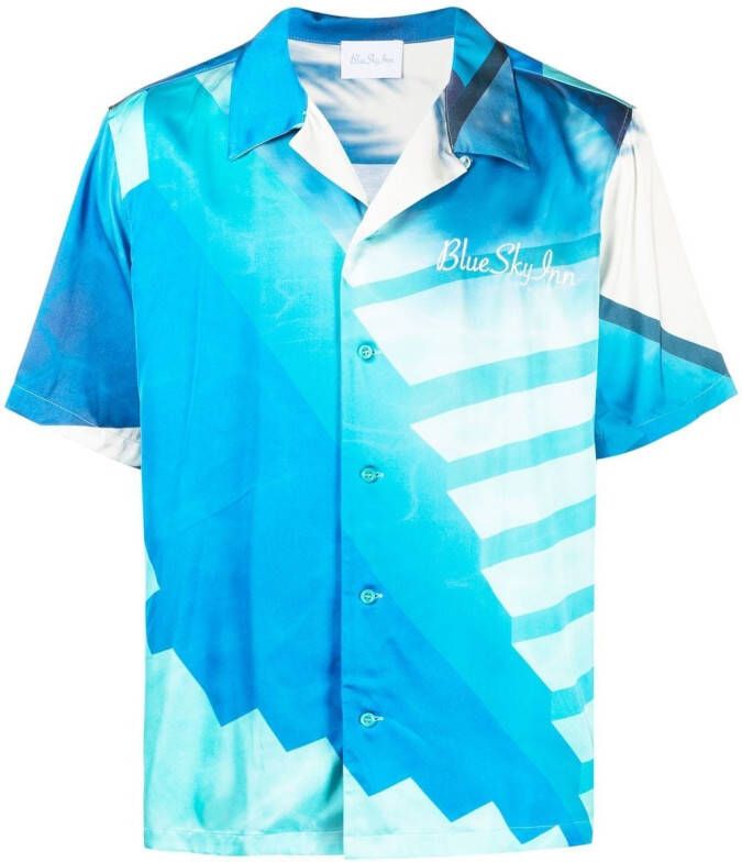 BLUE SKY INN Overhemd met abstracte print Blauw