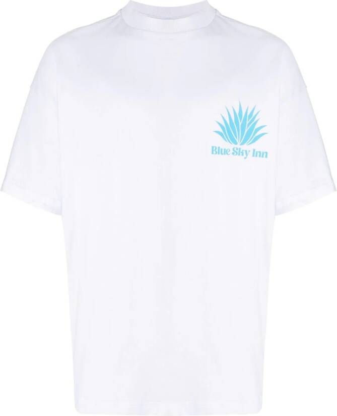 BLUE SKY INN T-shirt met geborduurd logo Wit