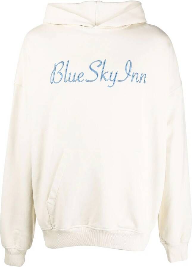 BLUE SKY INN Hoodie met geborduurd logo Beige