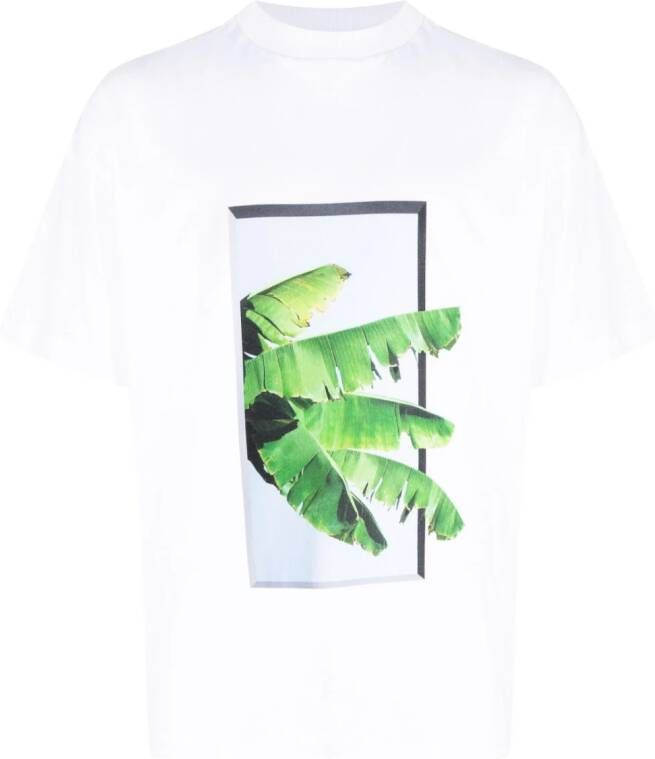 BLUE SKY INN T-shirt met bladprint Wit