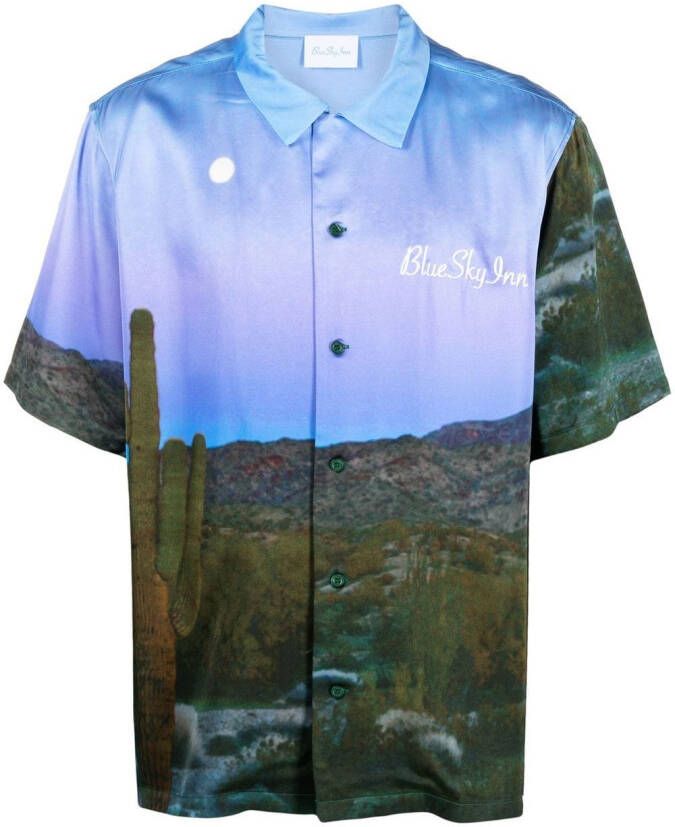 BLUE SKY INN Overhemd met geborduurd logo Blauw