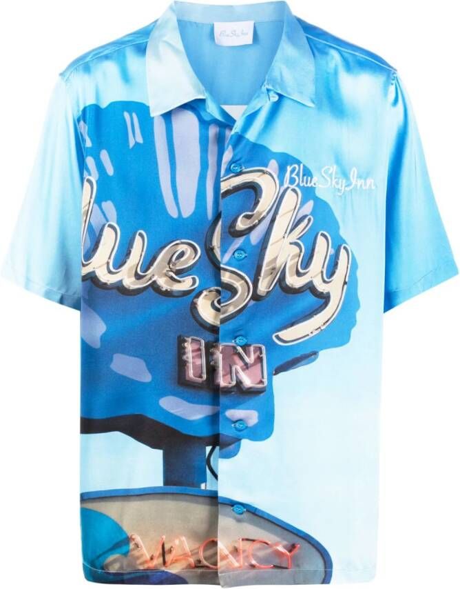 BLUE SKY INN Overhemd met geborduurd logo Blauw