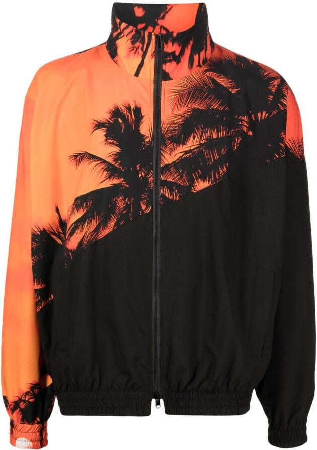 BLUE SKY INN Bomberjack met palmboomprint Zwart