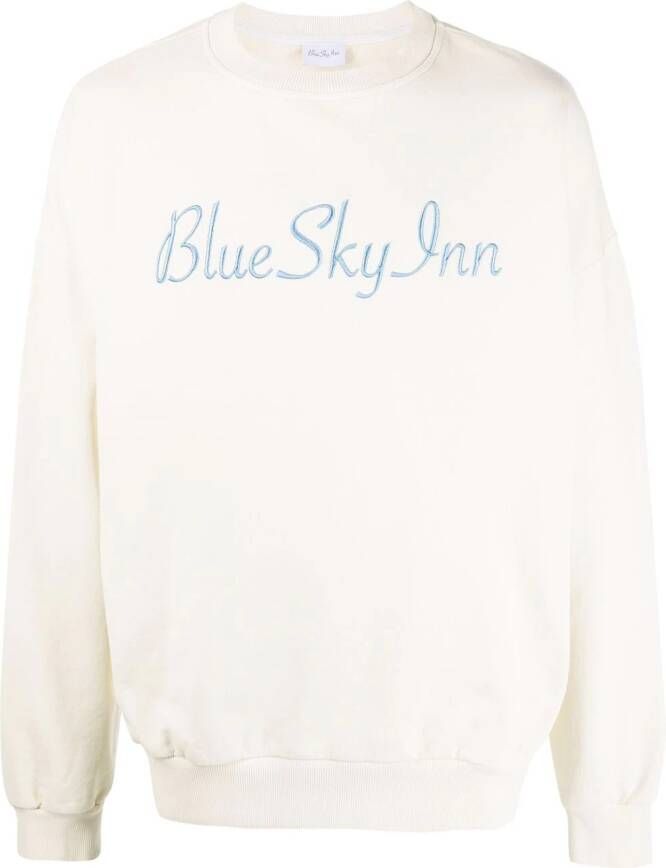 BLUE SKY INN Sweater met geborduurd logo Beige