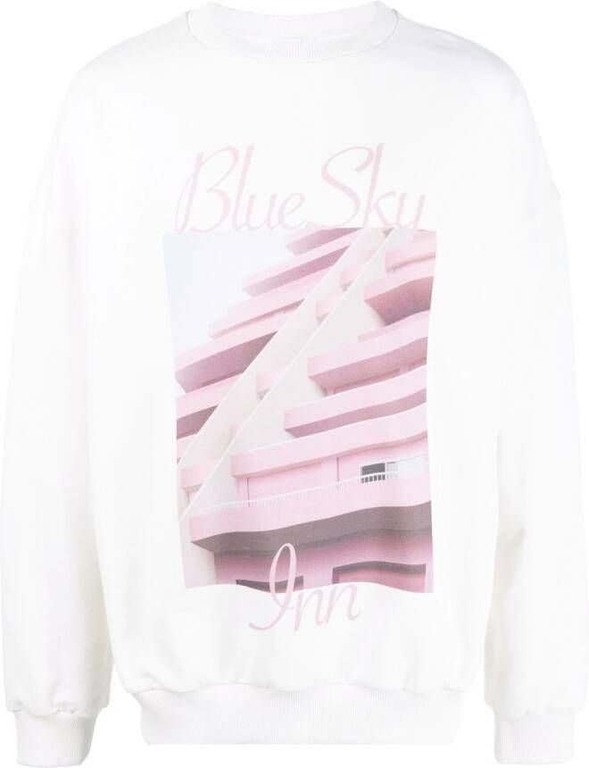 BLUE SKY INN Sweater met logoprint Beige