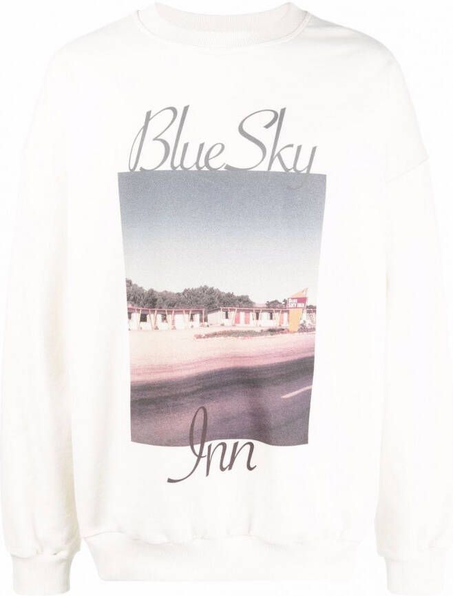 BLUE SKY INN Sweater met logoprint Beige