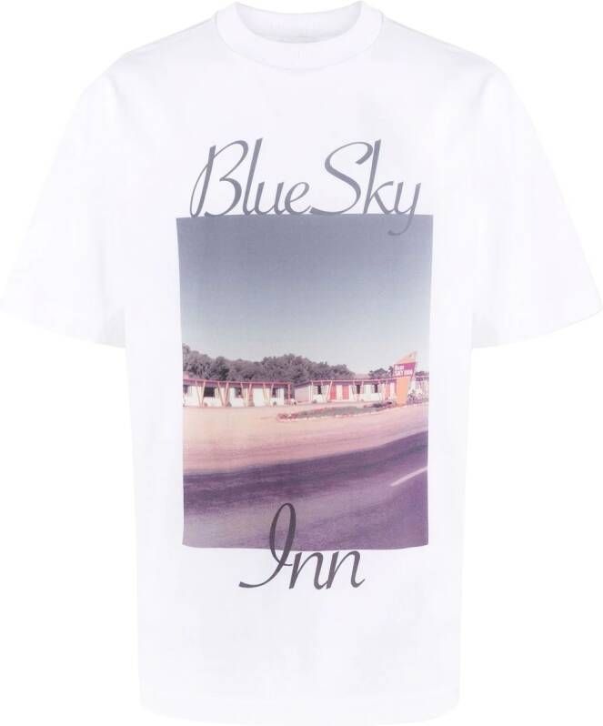 BLUE SKY INN T shirt met fotoprint heren katoen XL Wit