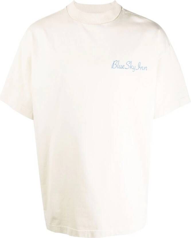 BLUE SKY INN T-shirt met logoprint Beige