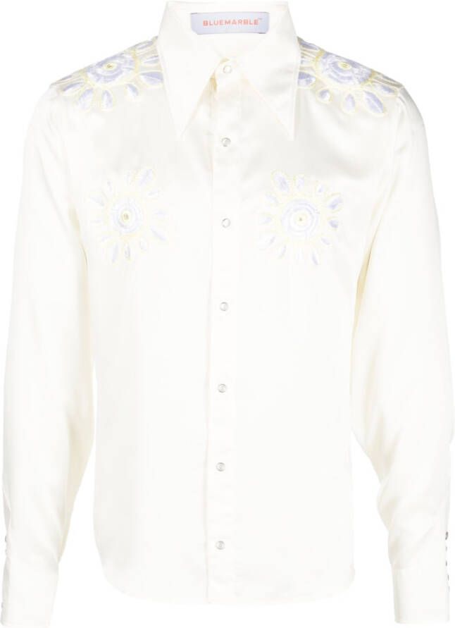 BLUEMARBLE Satijnen overhemd Beige