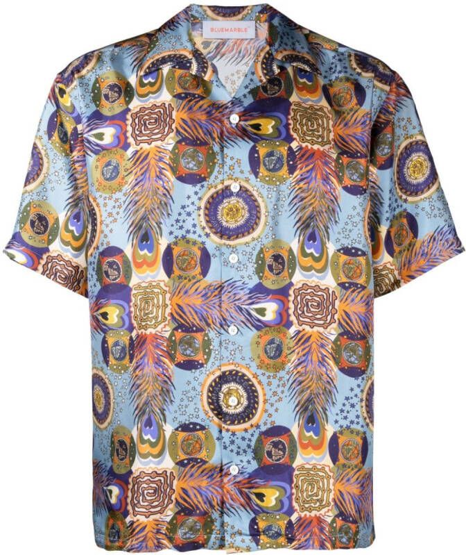 BLUEMARBLE Overhemd met print Blauw
