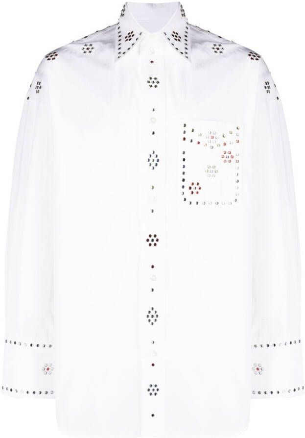 BLUEMARBLE Overhemd verfraaid met strass Wit