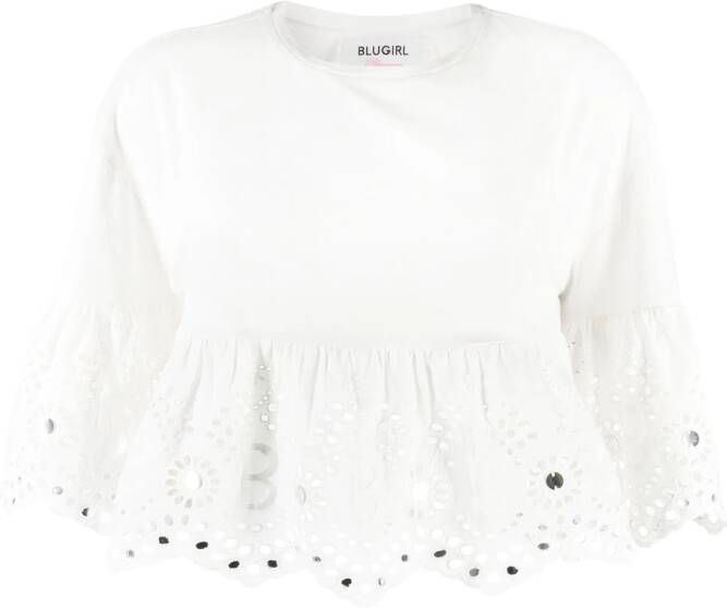 Blugirl Broderie anglaise blouse Wit