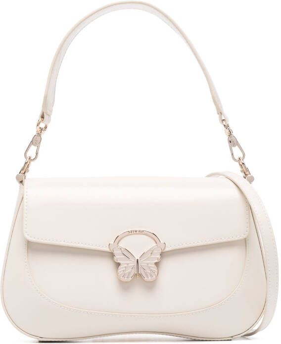 Blugirl Schoudertas met vlinderplakkaat Beige