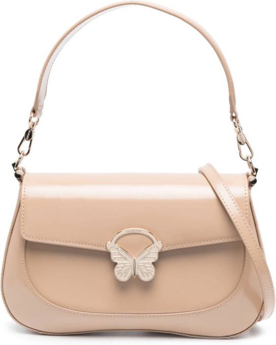 Blugirl Schoudertas met vlinderplakkaat Beige