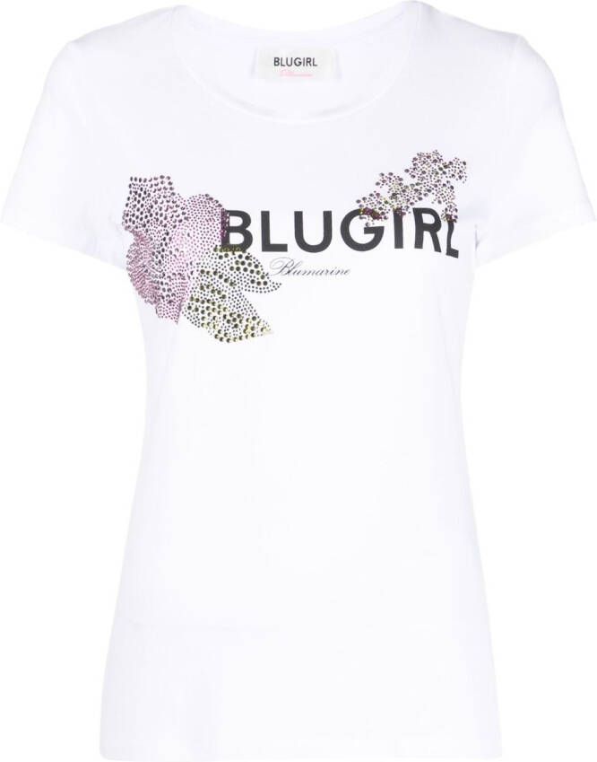 Blugirl T-shirt verfraaid met stras Wit