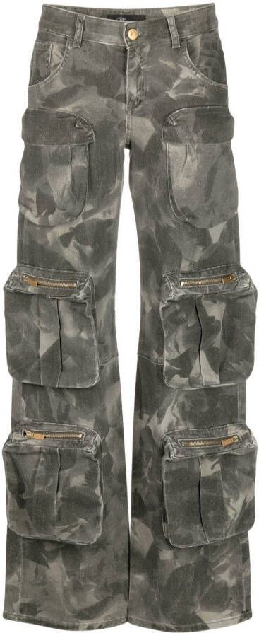 Blumarine Broek met camouflageprint Groen