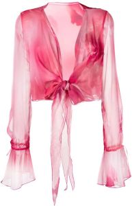 Blumarine Cropped blouse Roze