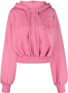 Blumarine Cropped hoodie Roze