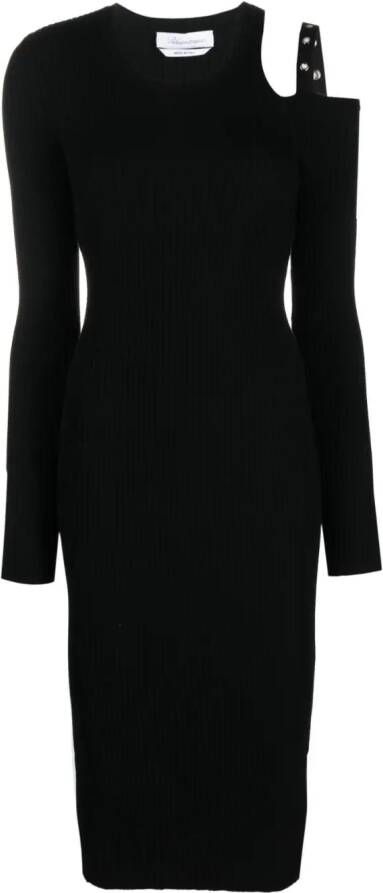 Blumarine Midi-jurk met uitgesneden detail Zwart