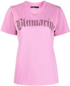 Blumarine T-shirt met verfraaid logo Roze