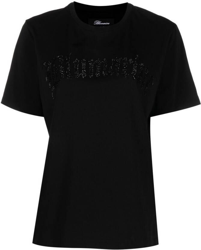 Blumarine T-shirt met verfraaid logo Zwart