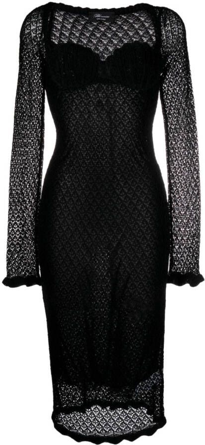 Blumarine Top met bloemenpatch Zwart