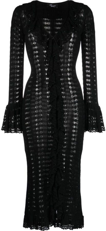 Blumarine Gebreide maxi-jurk Zwart