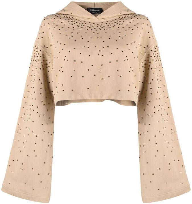 Blumarine Hoodie met borduurwerk Beige