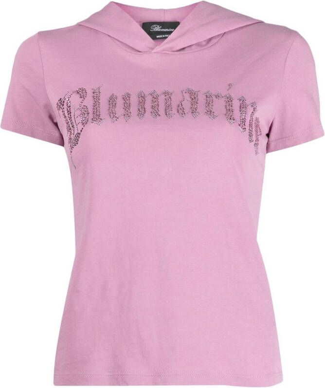 Blumarine Hoodie verfraaid met logo Paars