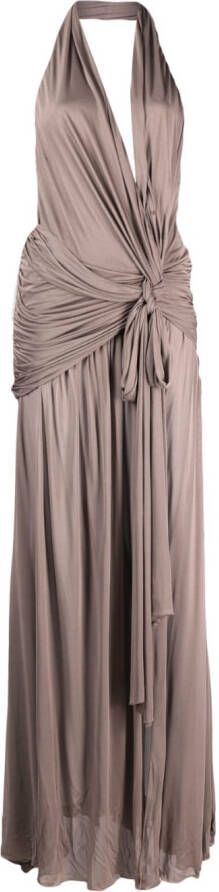 Blumarine Jurk met open rug Beige