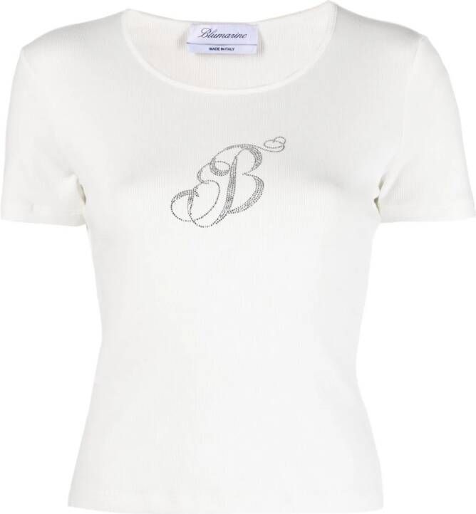 Blumarine T-shirt met logoprint Wit