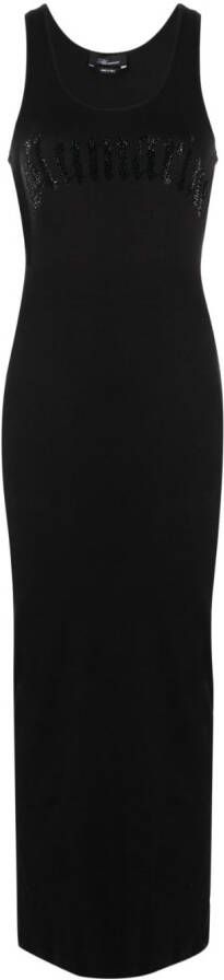 Blumarine Maxi-jurk met logoprint Zwart