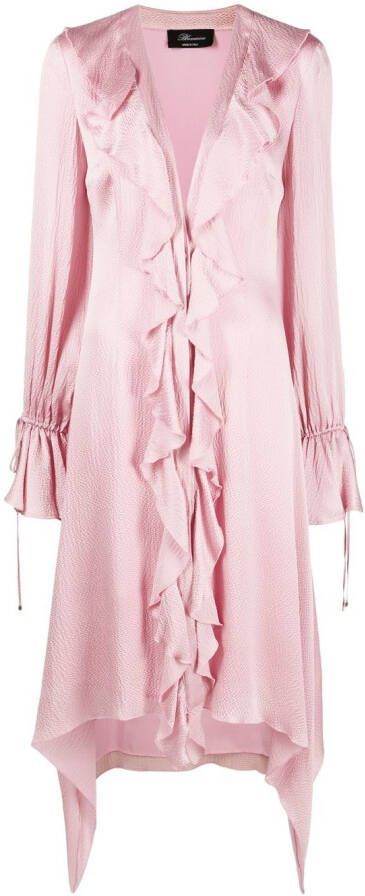 Blumarine Midi-jurk met ruches Roze