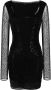 Blumarine Mini-jurk met logo van stras Zwart - Thumbnail 1