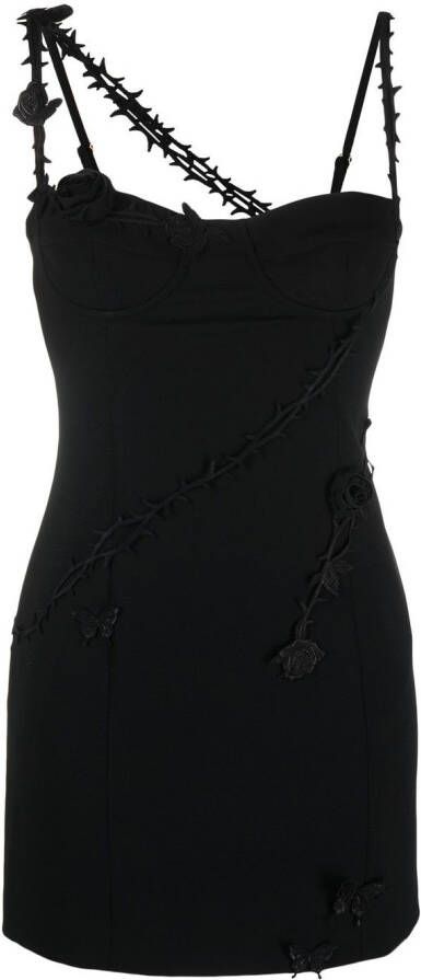 Blumarine Mini-jurk met roos applicatie Zwart