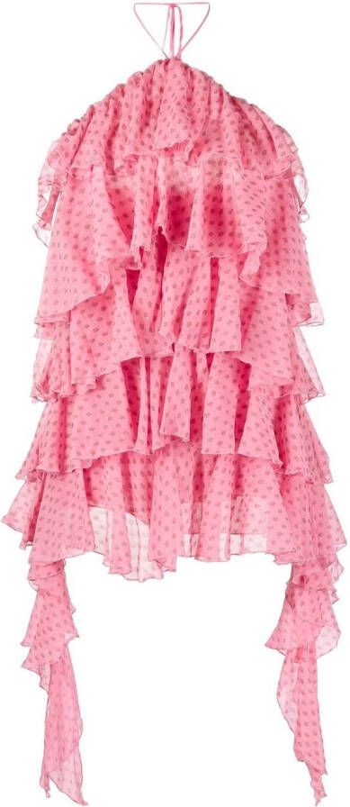 Blumarine Mini-jurk met stippen Roze