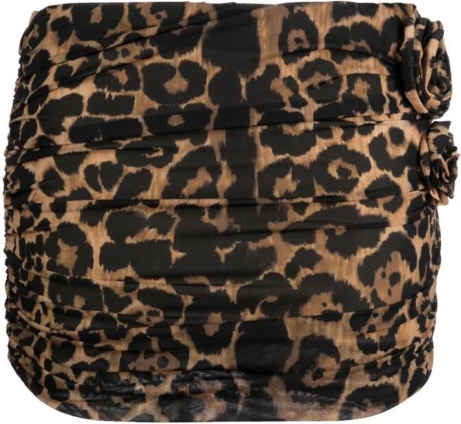 Blumarine Mini-rok met luipaardprint Beige