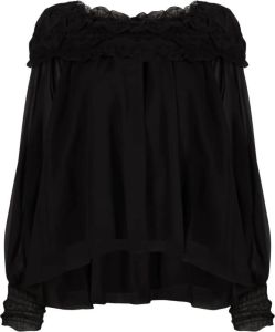 Blumarine Off-shoulder blouse Zwart