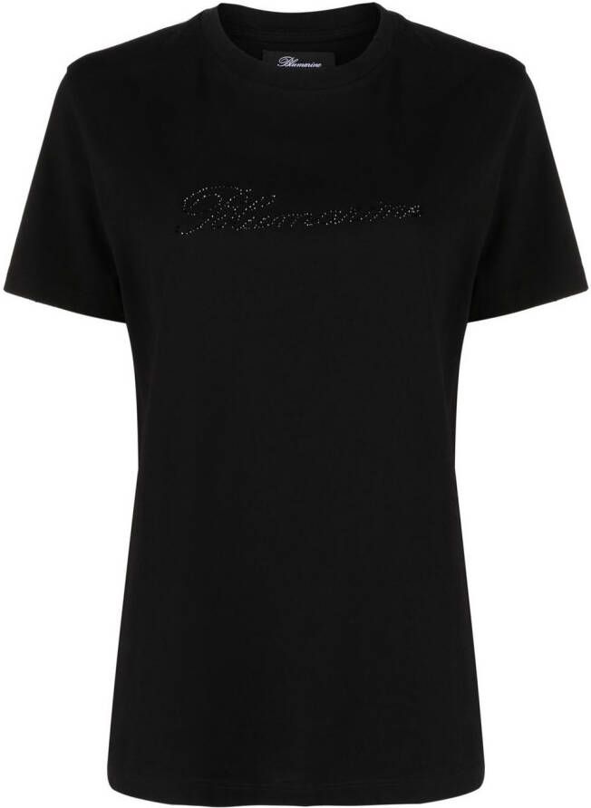 Blumarine T-shirt met logo Zwart