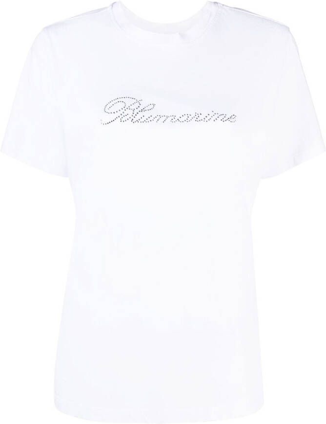 Blumarine T-shirt met logo van stras Wit