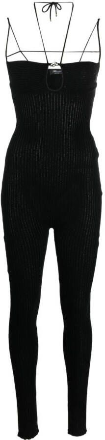 Blumarine Ribgebreide jumpsuit Zwart