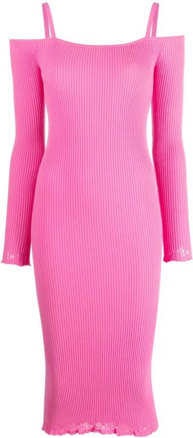 Blumarine Ribgebreide jurk Roze
