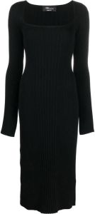 Blumarine Ribgebreide midi-jurk Zwart