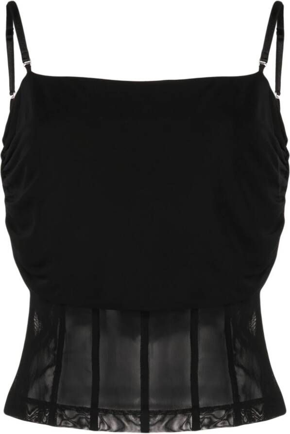 Blumarine Semi-doorzichtige top Zwart