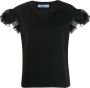 Blumarine T-shirt met franje mouwen Zwart - Thumbnail 1